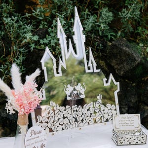 Wonderland Castle Wedding Guest Book Alternative: Clear Drop Box, Personalized