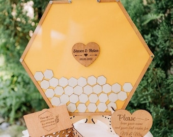 Hexagon Wedding Guest Book Alternative: Drop Box Sign