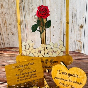 Beauty and the Beast Rose bell dome jar themed Wedding drop box alternative, Tale as old as time wedding guest book, Mis Quince guest book