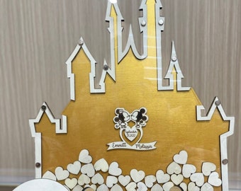 Personalized Castle Wedding Guest Book: Golden Wonderland Theme