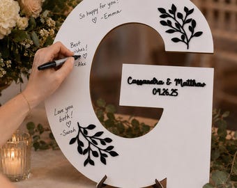 Libro degli ospiti personalizzato con lettere, alternativa al libro degli ospiti per matrimoni, cartello di benvenuto per matrimoni con lettere, cartello per gli ospiti del matrimonio