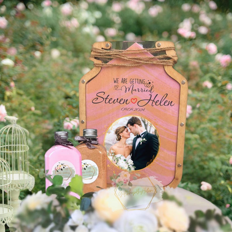 Personalized Wedding Unity Sand Ceremony Set, Custom Wooden Frame and ...