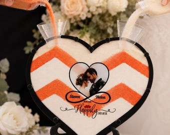 Personalized Wedding Sand Ceremony Set, Custom Heart Shaped Wedding Sand Ceremony Set Unity Frame, Beach Wedding Decor Keepsake Gift