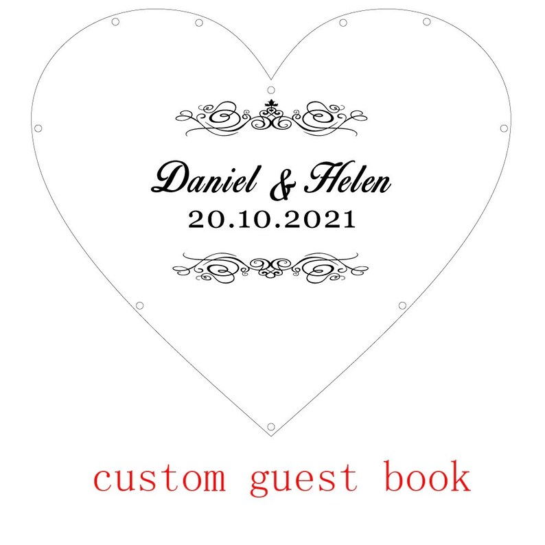Heart Wedding Guest Book Personalized Wedding Guest Book Etsy