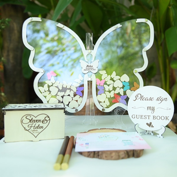 Custom Quinceanera guestbook alternative butterfly, Custom Acrylic Birthday guest book alternative butterfly, Sweet 16 guest book butterfly