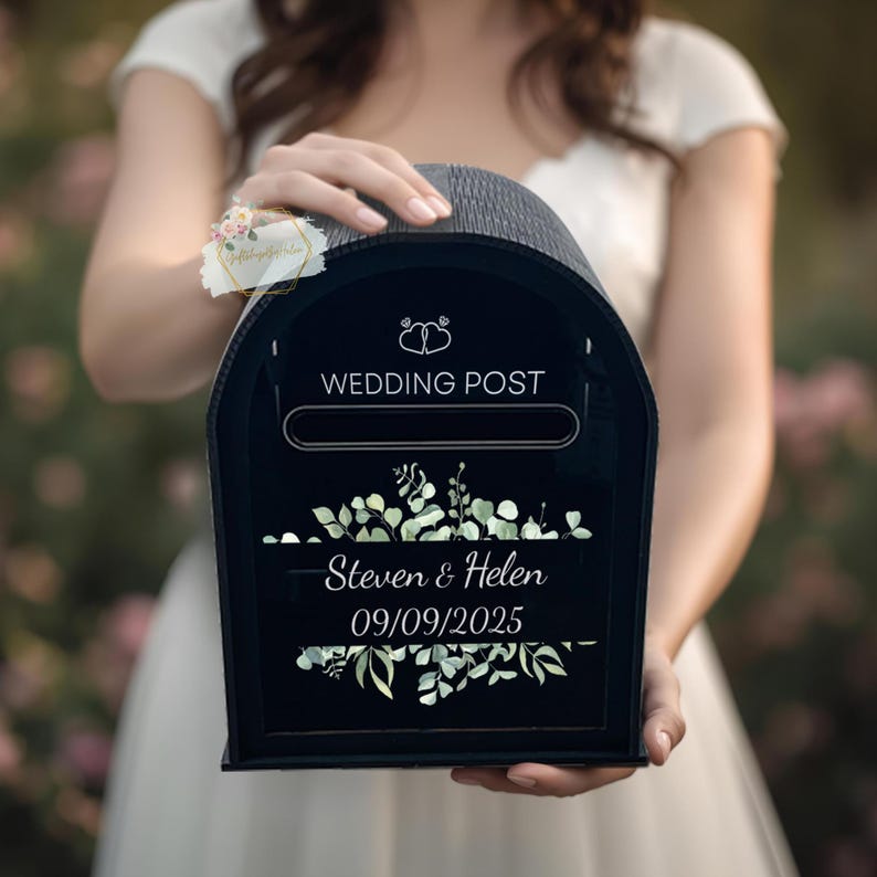 Personalized Wedding Card Box With Acrylic Front: Rose Engraving - Etsy
