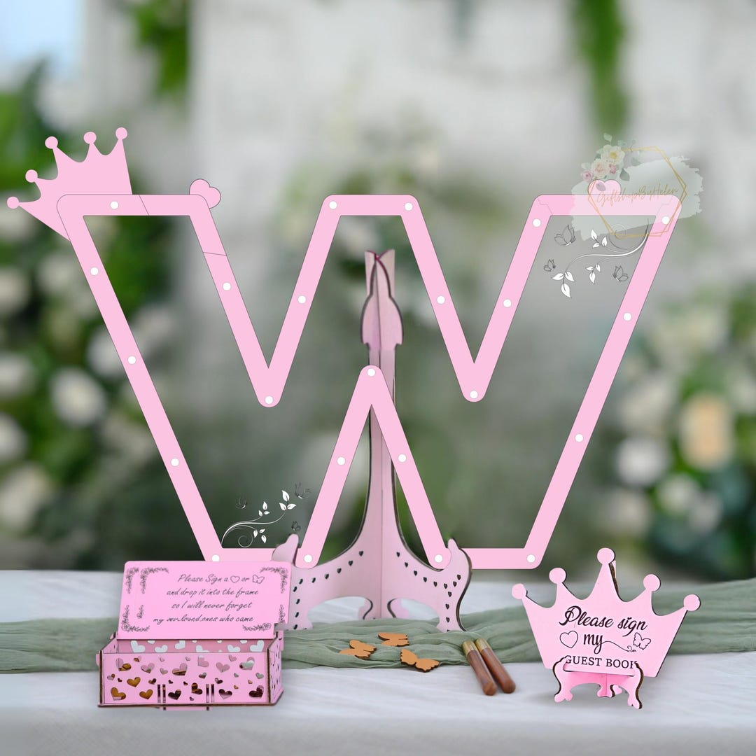 パーソナライズされたレタードロップボックスゲストブック：スイート16