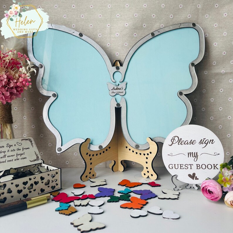 Wedding Guest Book Butterfly Guest Book Mis Quince Guest Etsy