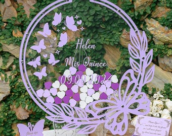 Mis Quince Butterfly Guest Book Alternative Butterfly Guest Book Personalized Sweet Sixteen Guest Book Butterfly Decorations