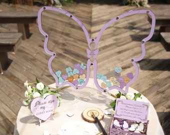 Quinceanera Guest Book Alternative: Butterfly Drop Box, Sweet 16 Keepsake