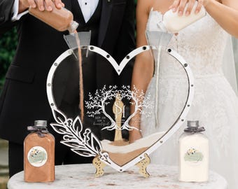 Kit personalizado para la ceremonia de la arena en la boda: recuerdo de la unión familiar.