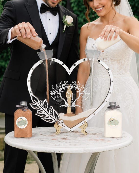 Personalized Wedding Sand Ceremony Set: Blended Family Unity Keepsake