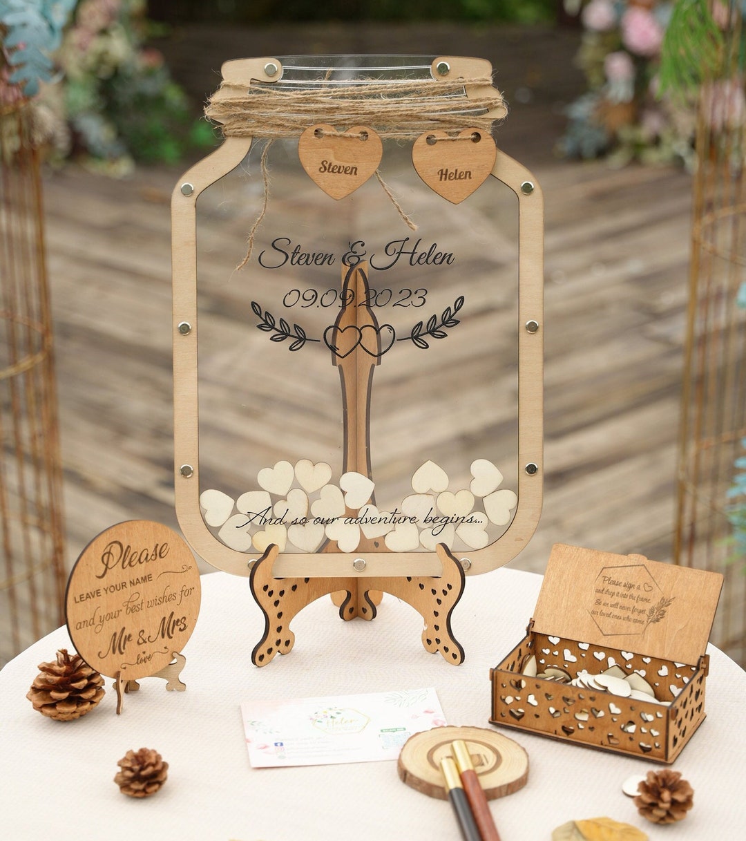 Mason Jar Wedding Guest Book, Mason Jar Guestbook, Wedding Guest Book