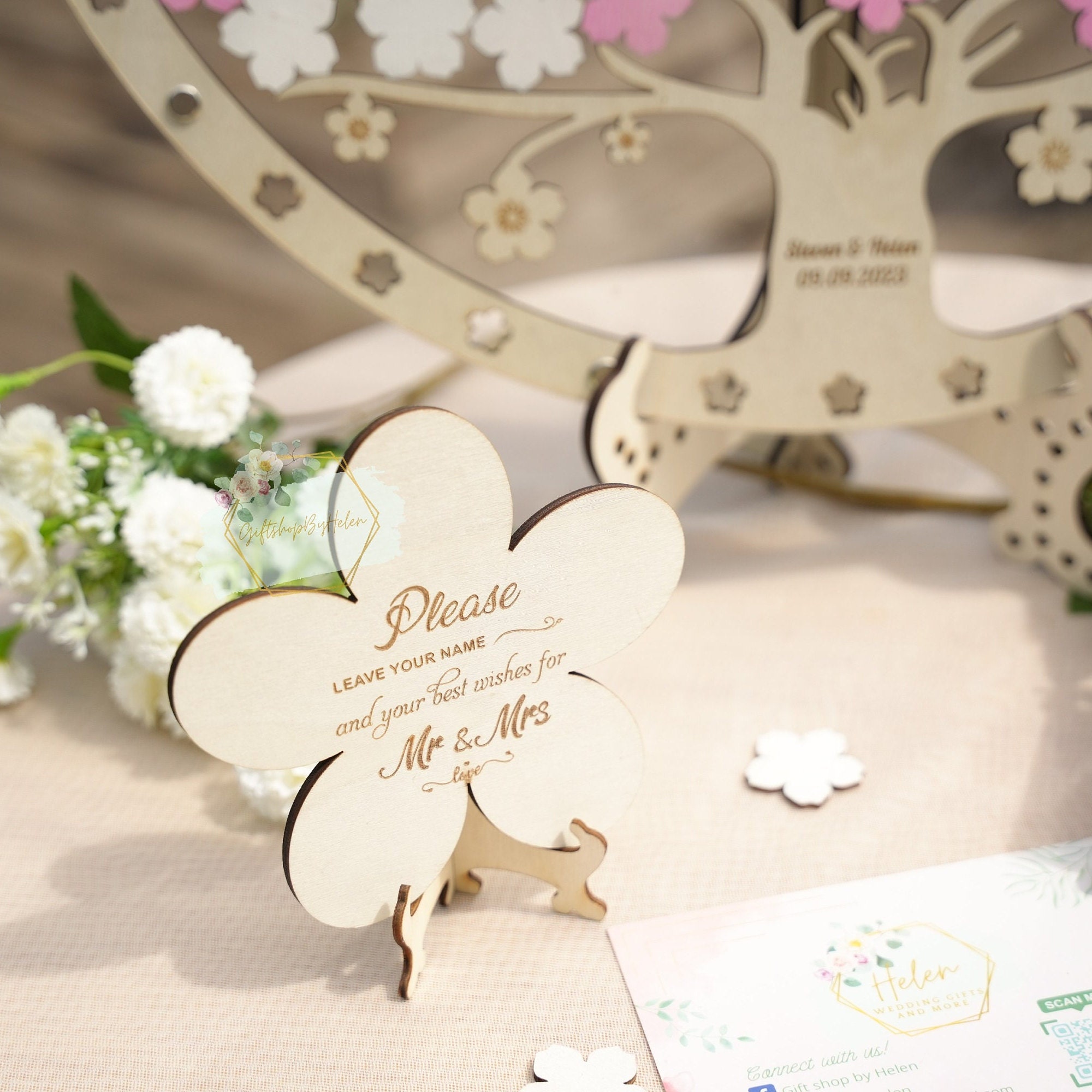 Personalized Cherry Blossom Wedding Guest Book