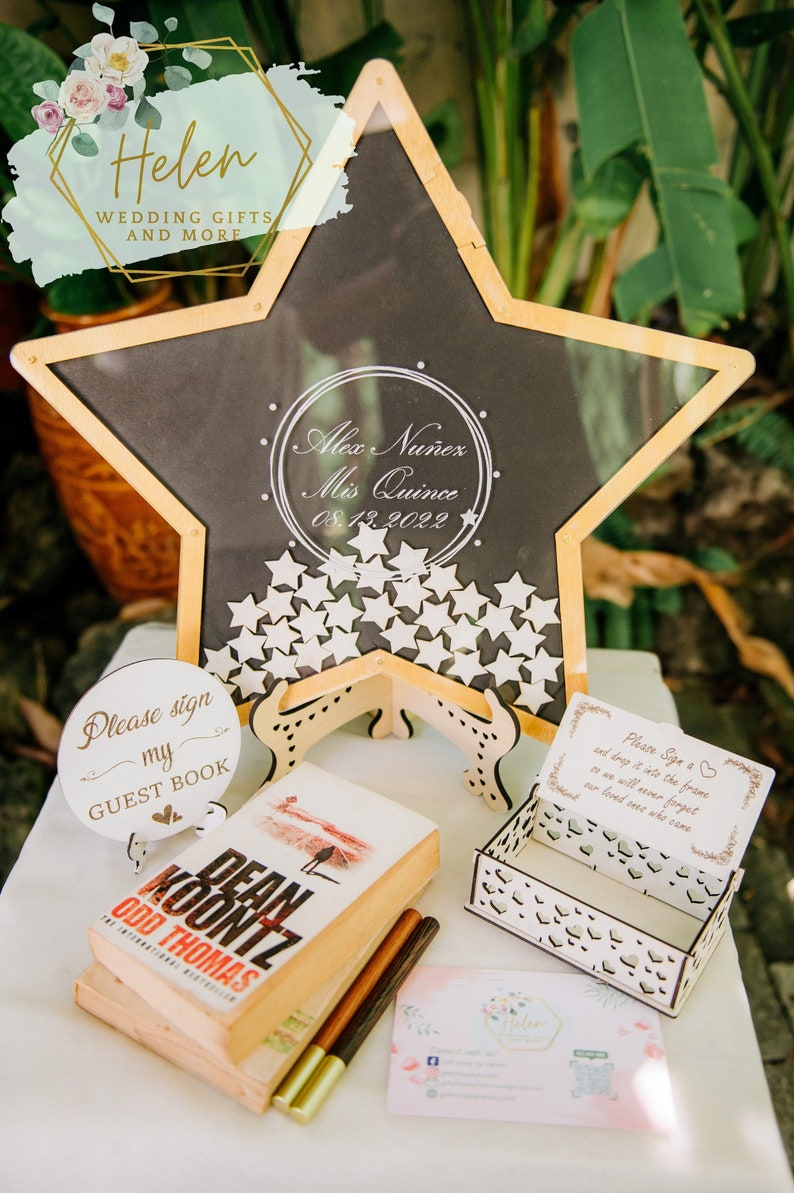 Star Wedding Guest Book Star's Drop Box Wedding Guest Etsy
