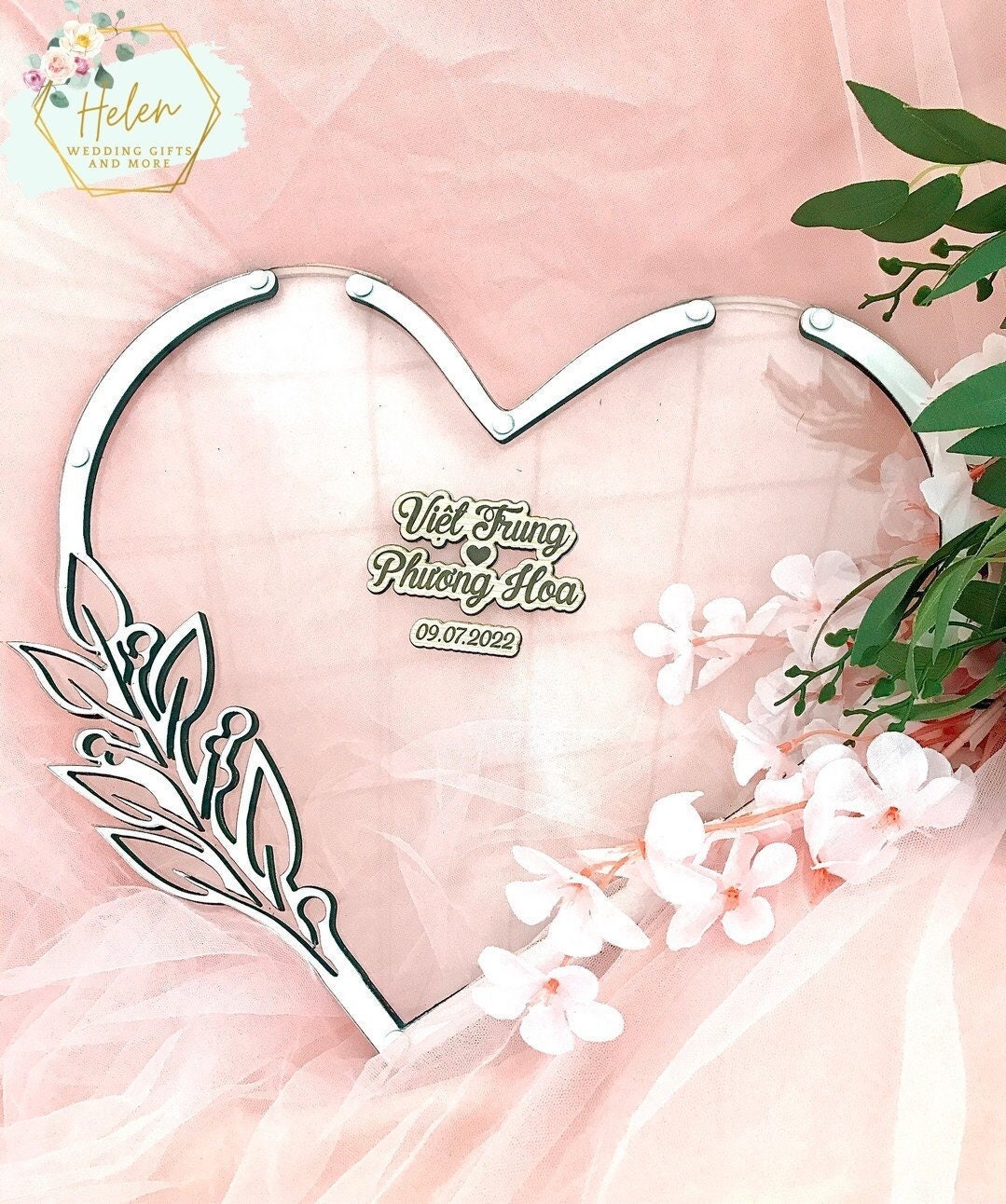 Clear Guest Book Heart Wedding Alternative Sign Hearts Etsy