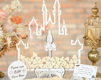 Personalized Castle Wedding Guest Book Alternative | Drop Box Sign
