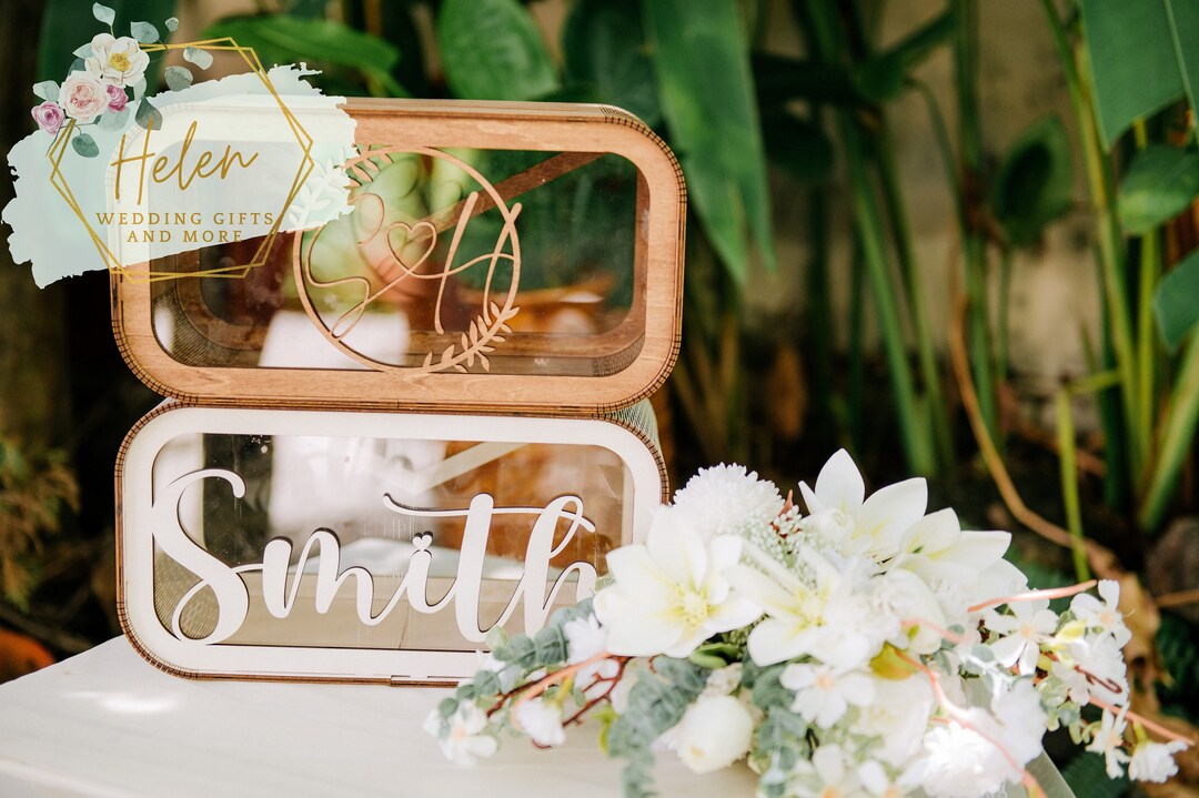 Personalized Wedding Card Box: Wooden Keepsake Memory Box - Etsy