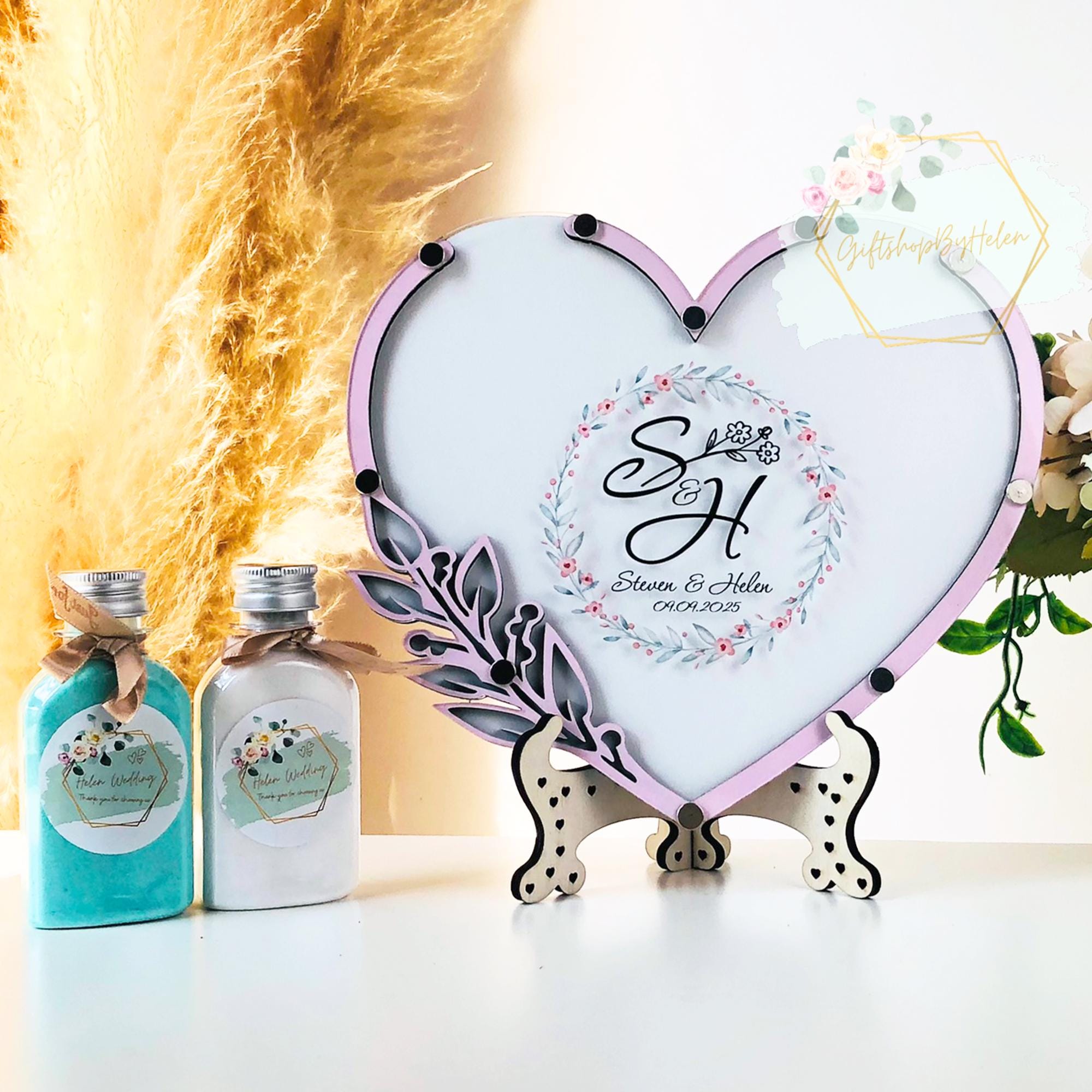Personalized Sand Ceremony Set for Blended Family Wedding Unity Custom Colored Sand Pouring Set for Wedding Ceremony Unity Candle Alternativ