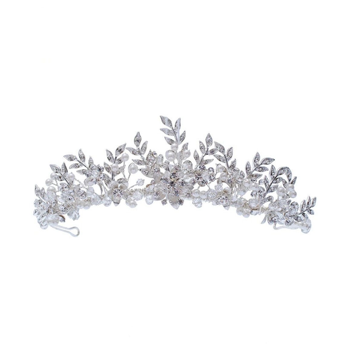 Silver Tiara Wedding Hair Crown Bridal Hairband Crown Silver Etsy