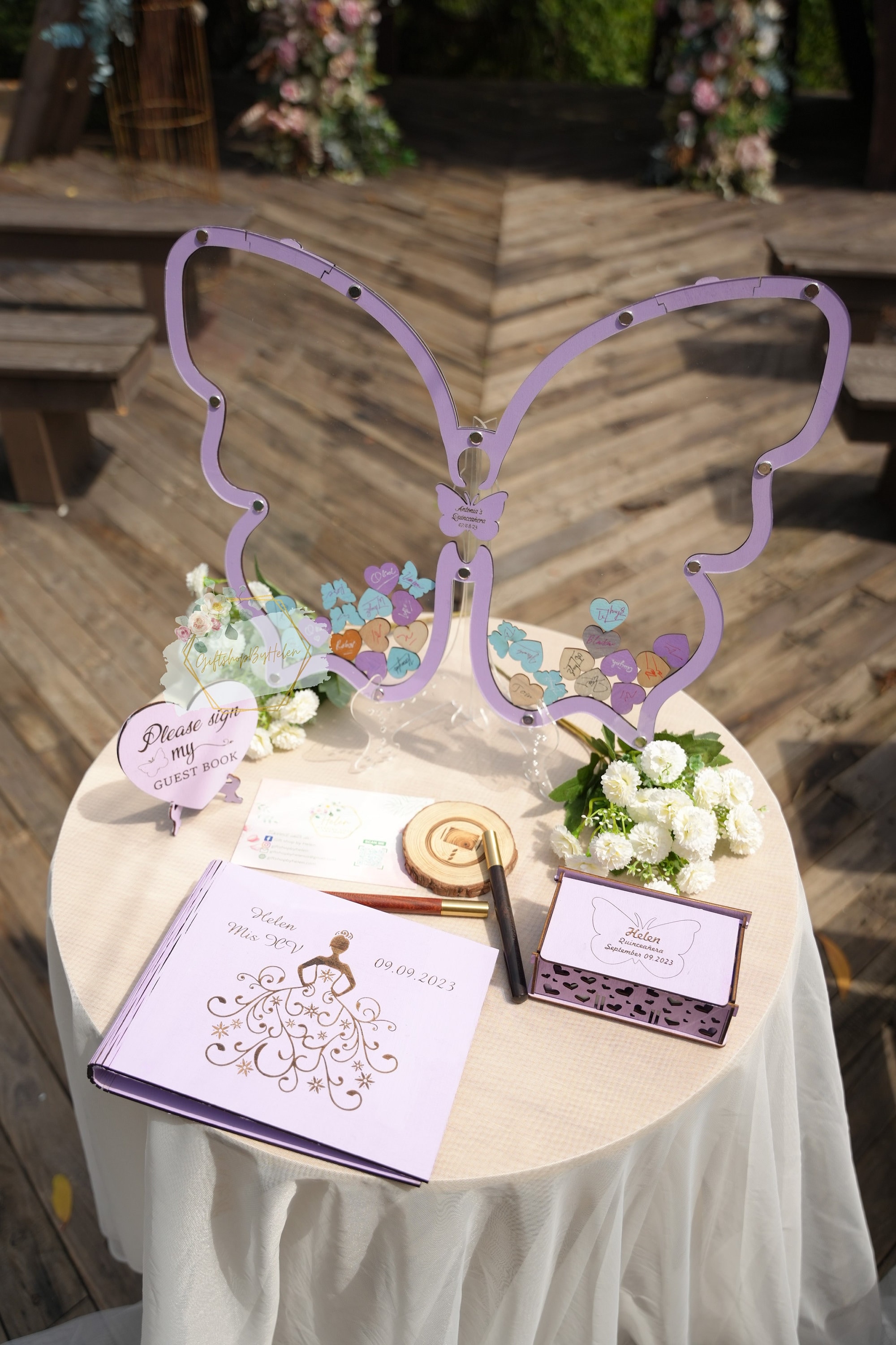 Butterfly Heart Guest Book for Mis XV, Sweet 16 Butterfly Guest Book, Sweet 16 Guest Book, Mis XV Butterfly Theme Guest Book Alternative