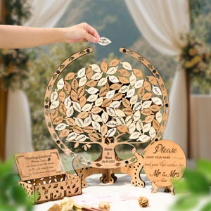 Alternativa al libro degli ospiti per matrimonio con albero genealogico, regalo di nozze personalizzato per coppia, decorazioni per matrimonio autunnale con libro degli ospiti con albero nuziale