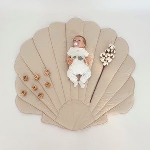 Natural seashell play mat, decorative floor mat, baby play mat