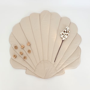 Natural seashell play mat, decorative floor mat, baby play mat image 3