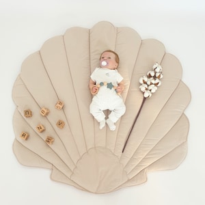 Natural seashell play mat, decorative floor mat, baby play mat image 5