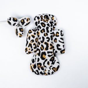 Leopard Einsatz für mamaRoo, RockaRoo Säuglingssitz, Set für 4moms, 4moms Säuglingssitz, Einsatz und Bälle für Mamaroo, Mamaroo Bezug