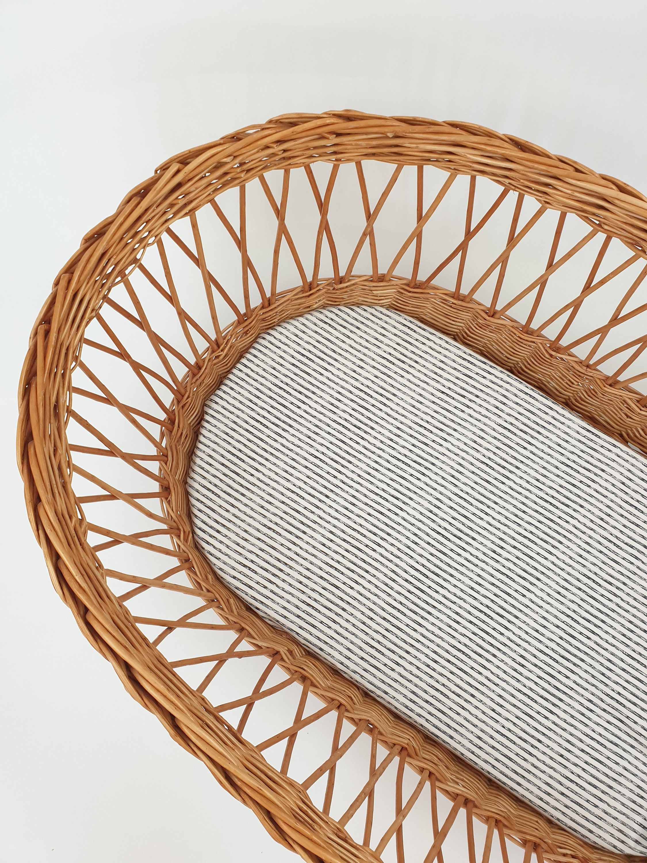 Stripes Moses Basket Sheet, Bassinet Pram, Changing Basket Sheet