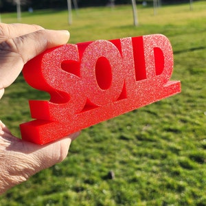 Placa de venda 3D, placa de imóveis, placa de venda de corretor de imóveis, decoração de mesa, decoração de casa, grande 8"x4"x2"