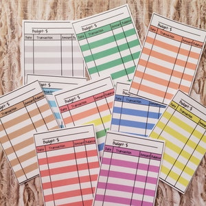 Budget tracker / Expense tracker / Cash balance sheet / Cash envelope insert