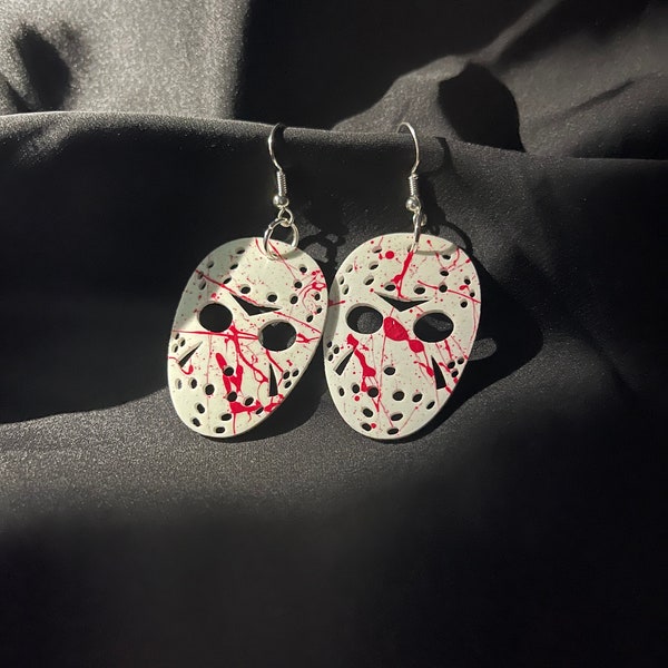 Jason Voorhees Earrings - Friday the 13th - Jason Mask - Halloween Earrings - Lightweight - Acrylic - Friday the Thirteenth - Horror