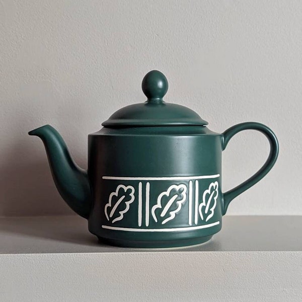 Gorgeous and rare deep green Hornsea Pottery Forest teapot, milk jug and cups in excellent condition