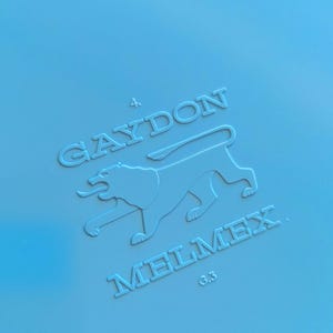 May include: A blue plastic disc with the embossed text "Gaydon 4. Melmex G3" and a stylized lion graphic.