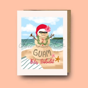 Felis Nabidat Sandman Snowman Cards, Guam Christmas Cards, Guam Note Cards, Guam Greeting Cards, Chamorro Christmas Cards