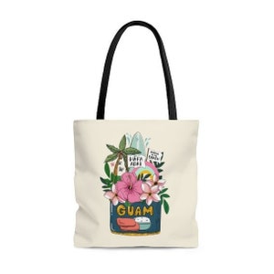 Guam Tote Bag, Guam Tote Bag, Grote Tote Bag, Illustratieve Tote