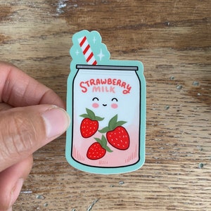 Kawaii strawberry milk tea stickers, Chamorro Stickers, Guam Stickers