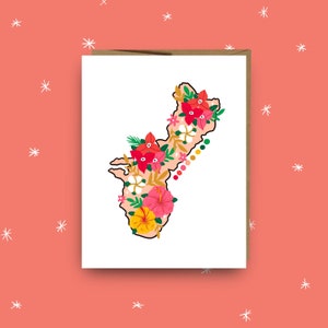 Cartões florais de Guam, cartões de nota de Guam, cartões de felicitações Guam Puti Tai Nobio, cartões de nota Chamorro
