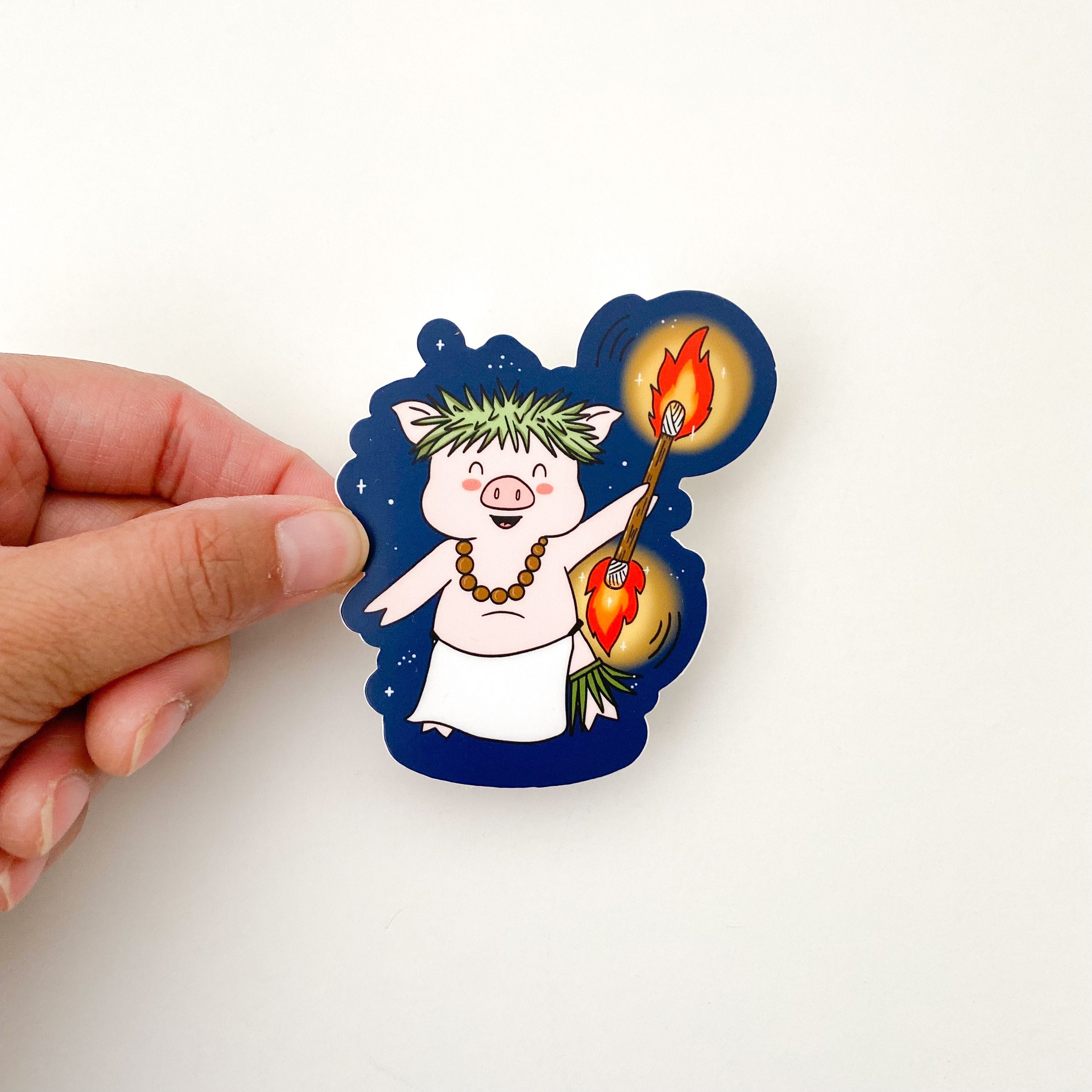Hafa Adai Kiko Sticker Fire Dance Kiko Stickers Guam Pig Etsy