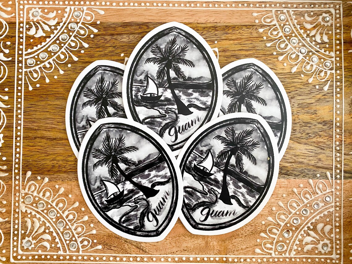 Guam seal Stickers Chamorro Stickers Guam Stickers Etsy