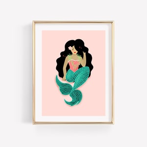 Sirena Kunstdruck, GUAM Kunstdruck, Chamorrita Kunstdruck, Meerjungfrau Kunst, Guam Print, Guam Design, Meerjungfrau Kunstdruck