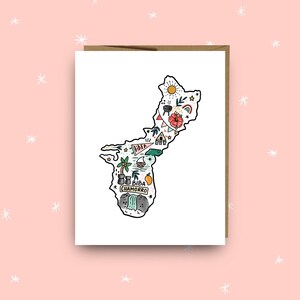 Cartões ilustrados de Guam, Cartões de nota de Guam, Cartões de felicitações de Guam, Cartões de nota do selo de Guam