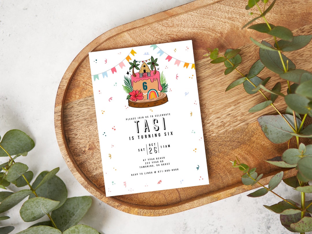 Chamorro Birthday Invite Guam Party Supply Digital Invites Etsy