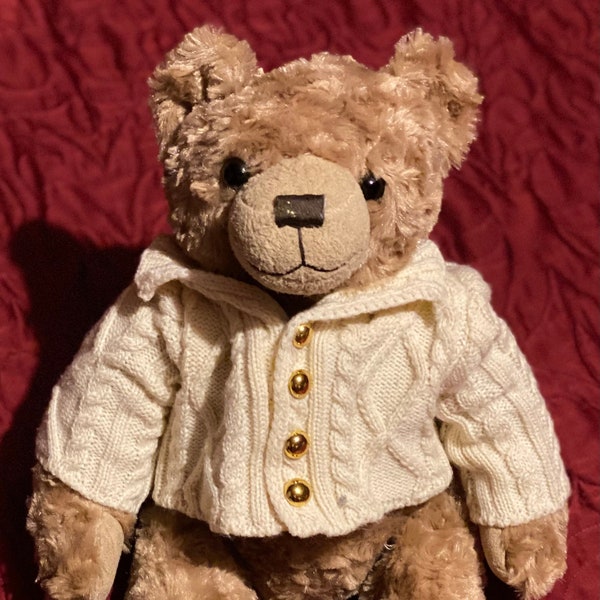 FAO Schwarz Anniversary Teddy Bear With Cardigan Sweater - Great Condition