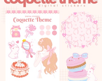 Pink Coquette Stickers: Ballet Core GoodNotes Stickers (Digital Download)