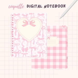 Quaderno digitale - Quaderno Kawaii con collegamento ipertestuale per iPad e tablet, WoodNotes e GoodNotes, Quaderno di studio digitale con adesivi digitali