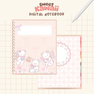 Cute bear Digital Notebook, Goodnotes notebook, Student notebook, Hyperlinked Notebook, Goodnotes Digital Notebook, Goodnote template