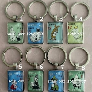 Vintage Japanese Postage Stamp Moomins Keyrings